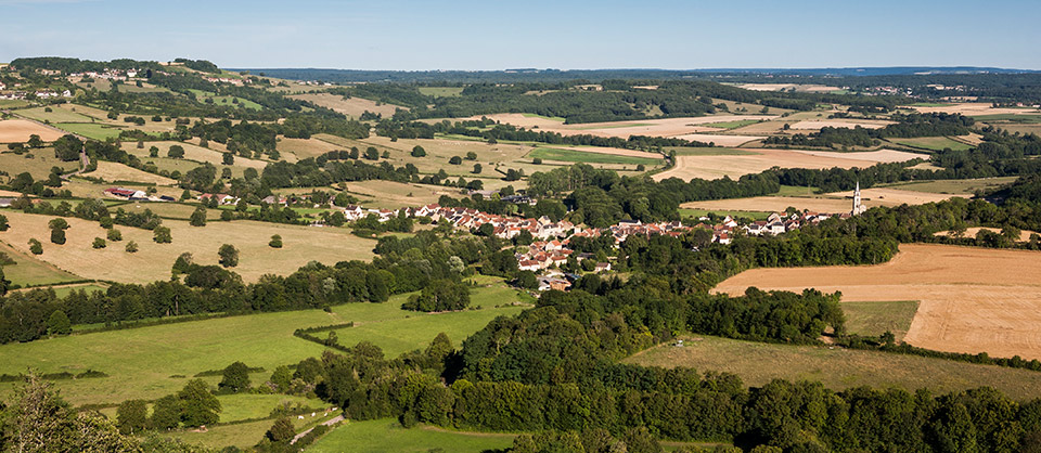 Seen from Vezelay, on the River La Cure, Saint-Père