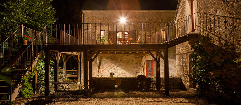 The terrace at night